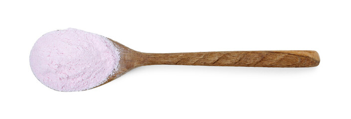 Superfood. Acerola powder isolated on white, top view