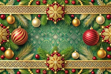 Festive Holiday Paper Border - AI Art