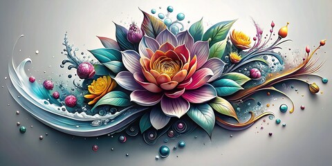 Floral Water Tattoo Designs
