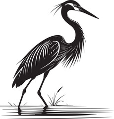 Fototapeta premium White Stork bird silhouette vector transparent background