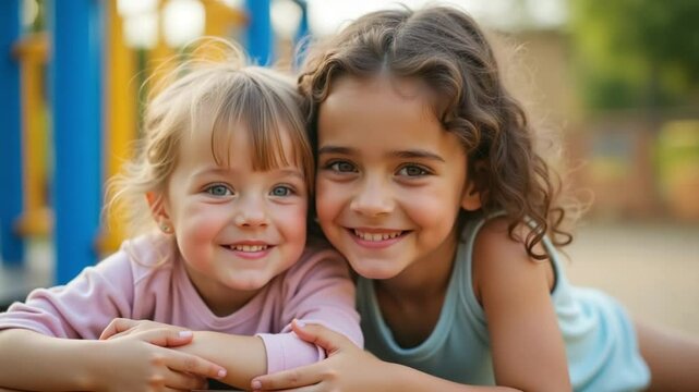 Children Playing in Playground &ndash; Fun, Laughter, and Outdoor Adventures


