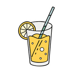 lemonade glass icon, lemonade glass vector illustration-simple illustration of lemonade glass, perfect for lemonade glass logos and icons