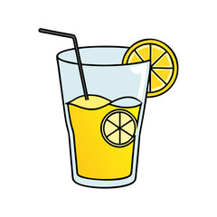 lemonade glass icon, lemonade glass vector illustration-simple illustration of lemonade glass, perfect for lemonade glass logos and icons