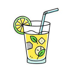 lemonade glass icon, lemonade glass vector illustration-simple illustration of lemonade glass, perfect for lemonade glass logos and icons