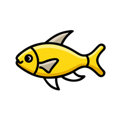 lemon tetra fish icon, lemon tetra fish vector illustration-simple illustration of lemon tetra fish, perfect for lemon tetra fish logos and icons