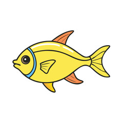 lemon tetra fish icon, lemon tetra fish vector illustration-simple illustration of lemon tetra fish, perfect for lemon tetra fish logos and icons