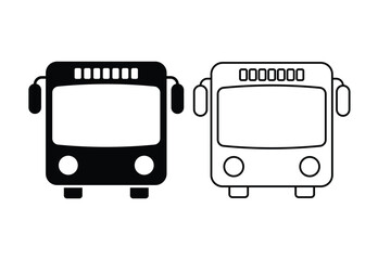 Bus symbol and clip art design. Simple bus icon design with editable stroke