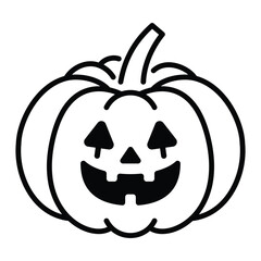 Pumpkin with a face vector illustration, representing Halloween celebration and festive fun. Symbolizes spooky decorations, seasonal tradition, and autumn vibes
