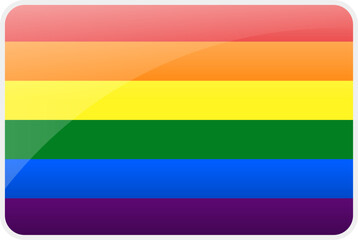 Vibrant Rainbow Flag Representing LGBTQ+ Pride, Inclusivity, and Diversity with Red, Orange, Yellow, Green, Blue, and Purple Stripes.