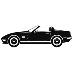 Obraz premium convertible car shilhotee vector isolated on white background