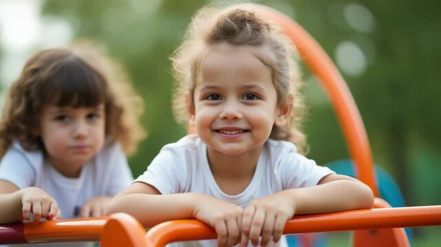Children Playing in Playground &ndash; Fun, Laughter, and Outdoor Adventures

