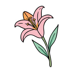 lily flower icon, lily flower vector illustration-simple illustration of lily flower, perfect for lily flower logos and icons
