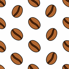 coffee beans seamless pattern