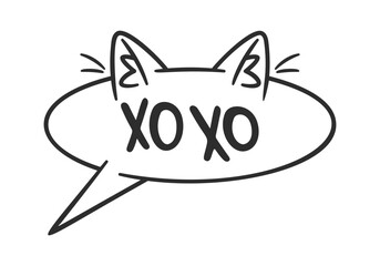 Xo-xo black-and-white cat frame shape