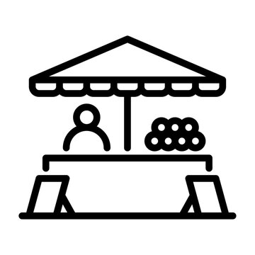 recommend clip art: street food outline icon. food merchant black line illustration.