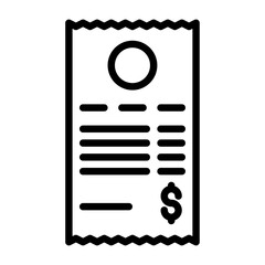 invoice outline icon. bill black line illustration.