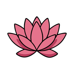 lotus flower icon, lotus flower vector illustration-simple illustration of lotus flower, perfect for lotus flower logos and icons