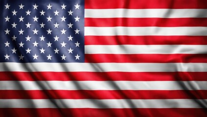 Naklejka premium A close-up of the American flag waving in the wind, an iconic symbol for the United States,symbolizing freedom and liberty.