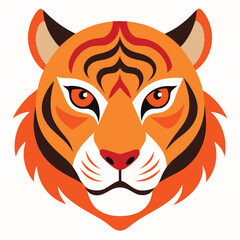 tiger head vector logo design vector illustration on white