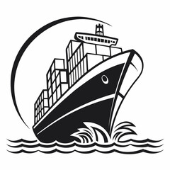 vector illustration of a ship