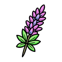 lupine flower icon, lupine flower vector illustration-simple illustration of lupine flower, perfect for lupine flower logos and icons