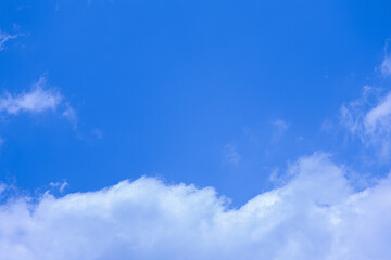 Fluffy Clouds Against a Vibrant Blue Sky