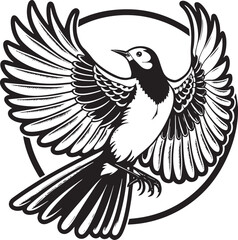 White Wagtail silhouette vector design