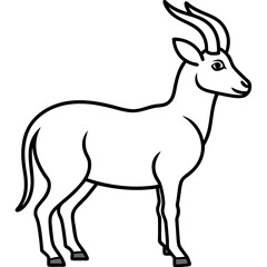 Minimalist Ibex Line Drawing