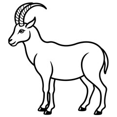 Minimalist Ibex Line Drawing