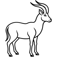 Minimalist Ibex Line Drawing