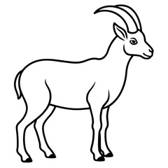 Minimalist Ibex Line Drawing