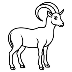 Minimalist Ibex Line Drawing