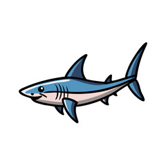 mako shark icon, mako shark vector illustration-simple illustration of mako shark, perfect for mako shark logos and icons