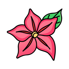mandevilla flower icon, mandevilla flower vector illustration-simple illustration of mandevilla flower, perfect for mandevilla flower logos and icons