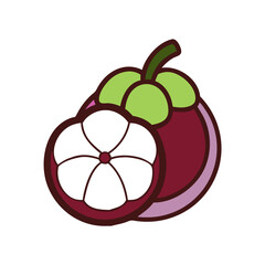 mangosteen icon, mangosteen vector illustration-simple illustration of mangosteen, perfect for mangosteen logos and icons