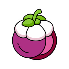 mangosteen icon, mangosteen vector illustration-simple illustration of mangosteen, perfect for mangosteen logos and icons
