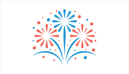 Patriotic Ice Cream Firework Vector for 4th of July Celebration Design