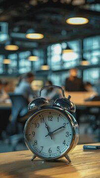 Timeless Focus: An old-fashioned alarm clock sits at the center, capturing the urgency of deadlines, the passage of moments, and the beauty of time itself.
