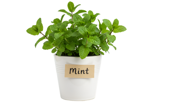 Fresh green mint plant pot