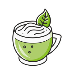 matcha latte icon, matcha latte vector illustration-simple illustration of matcha latte, perfect for matcha latte logos and icons