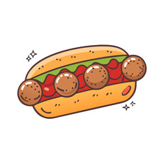 meatball sub icon, meatball sub vector illustration-simple illustration of meatball sub, perfect for meatball sub logos and icons