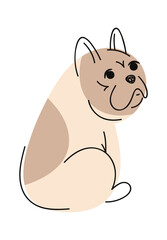 French bulldog hand drawn dog