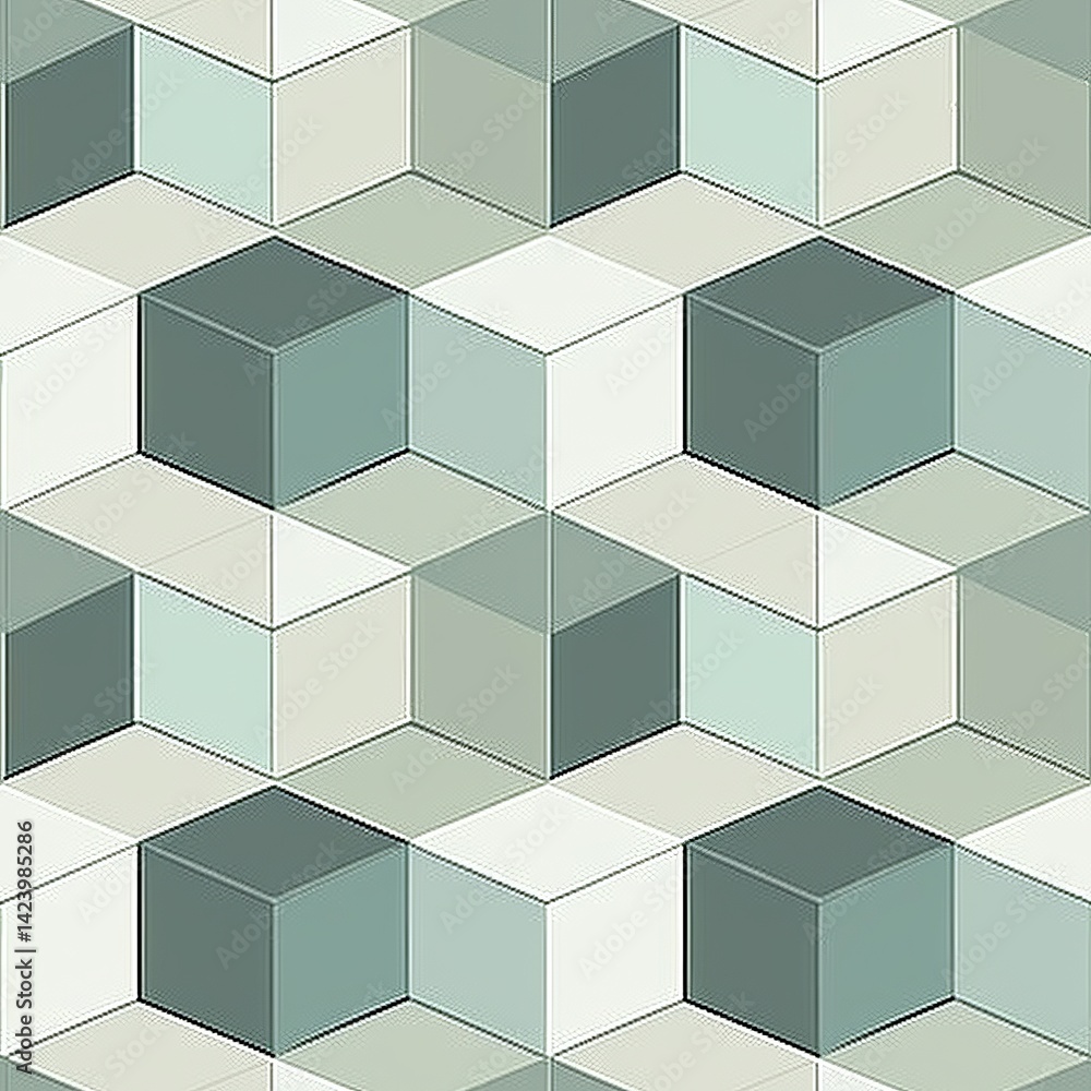 Poster intricate composition of repeating geometric shapes in bold colors for stunning optical illusions