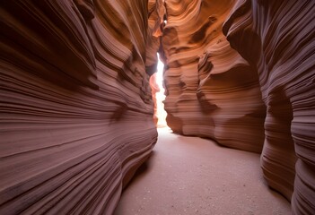 Winding Sandstone Passage in Golden Light