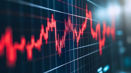 Abstract Financial Market Trends with Fluctuating Chart Diagram
