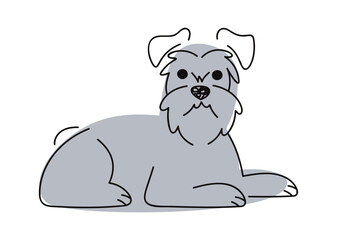 Schnauzer hand drawn dog animal