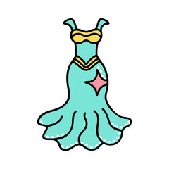 mermaid dress icon, mermaid dress vector illustration-simple illustration of mermaid dress, perfect for mermaid dress logos and icons