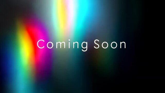 Coming Soon text with glitch effect background video.