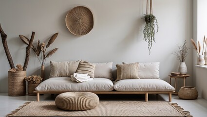Natural textures and simple lines create a comforting minimalist sanctuary