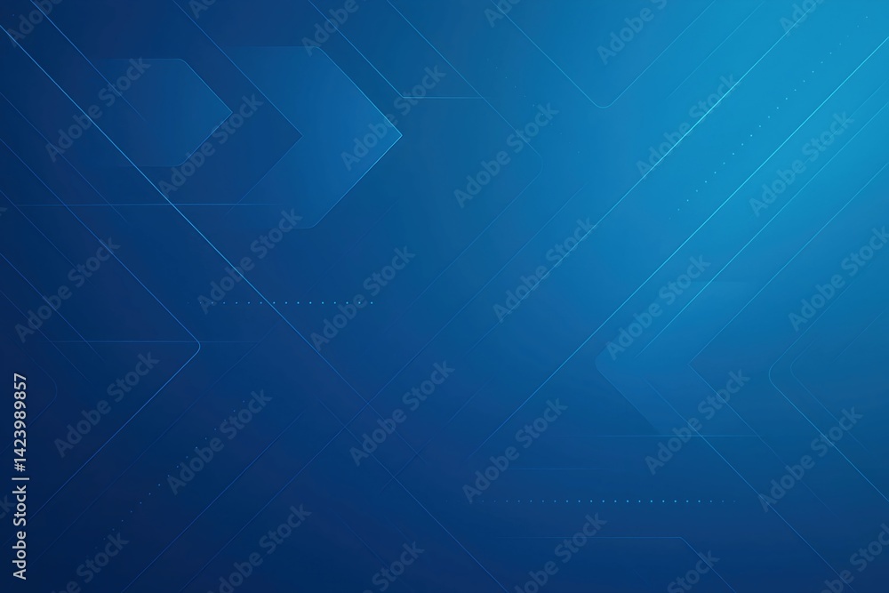 Poster an abstract blue digital background featuring geometric shapes and gradients, ideal for technology a